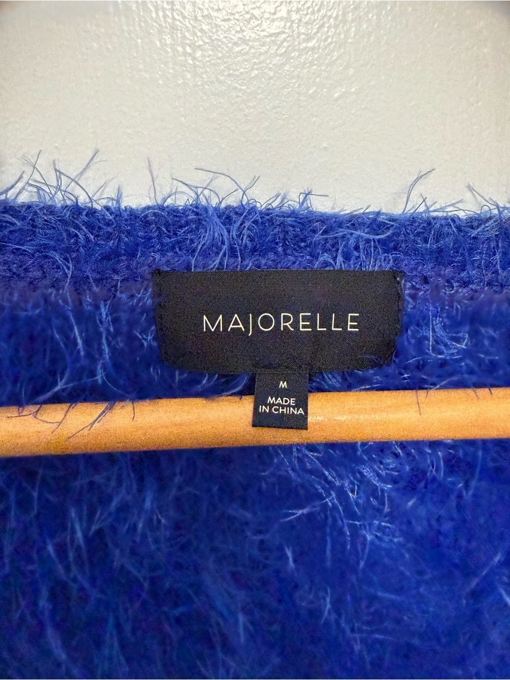 Majorelle Blue Fuzzy Cropped V Neck Top Size Medium Maximalist Festival - Picture 2 of 7
